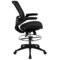 Emma and Oliver Mid-Back Transparent Mesh Drafting Chair with Flip-Up Arms